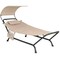 Outdoor Hammock Chaise Lounge Chair with Canopy and Cushion for Patio, Garden or Poolside